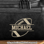 Custom Name Football Gifts for Men - Personalized Engraved Leather Toiletry Bag