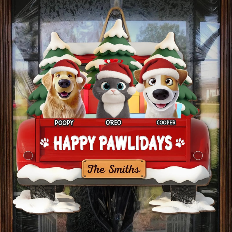 Custom Wood Sign - Personalized Christmas Birthday Gifts For Dog Cat Lovers, Dog Dad And Mom, Cat Owners - Home Is Where Paws Are