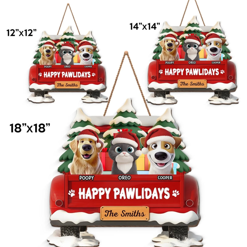 Custom Wood Sign - Personalized Christmas Birthday Gifts For Dog Cat Lovers, Dog Dad And Mom, Cat Owners - Home Is Where Paws Are