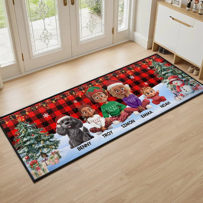 Custom Runner Rug - Personalized Christmas Birthday Gifts For Mom, Dad, Brother, Sister, Kids - Home Glows With Holiday Love