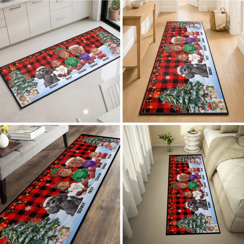 Custom Runner Rug - Personalized Christmas Birthday Gifts For Mom, Dad, Brother, Sister, Kids - Home Glows With Holiday Love