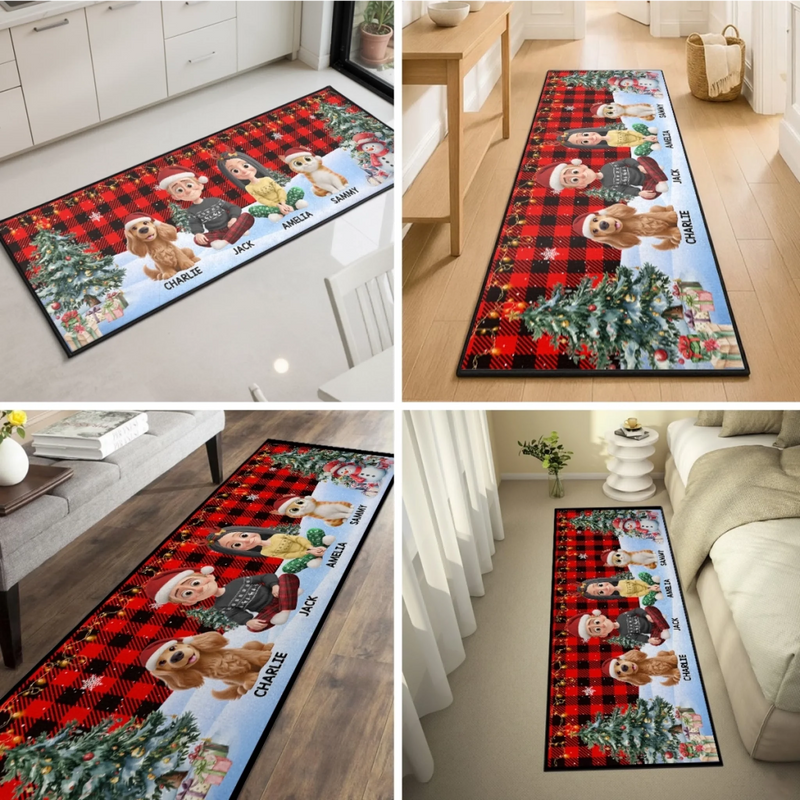 Custom Runner Rug - Personalized Christmas Birthday Gifts For Mom, Dad, Brother, Sister, Kids - Together We Make Spirits Bright