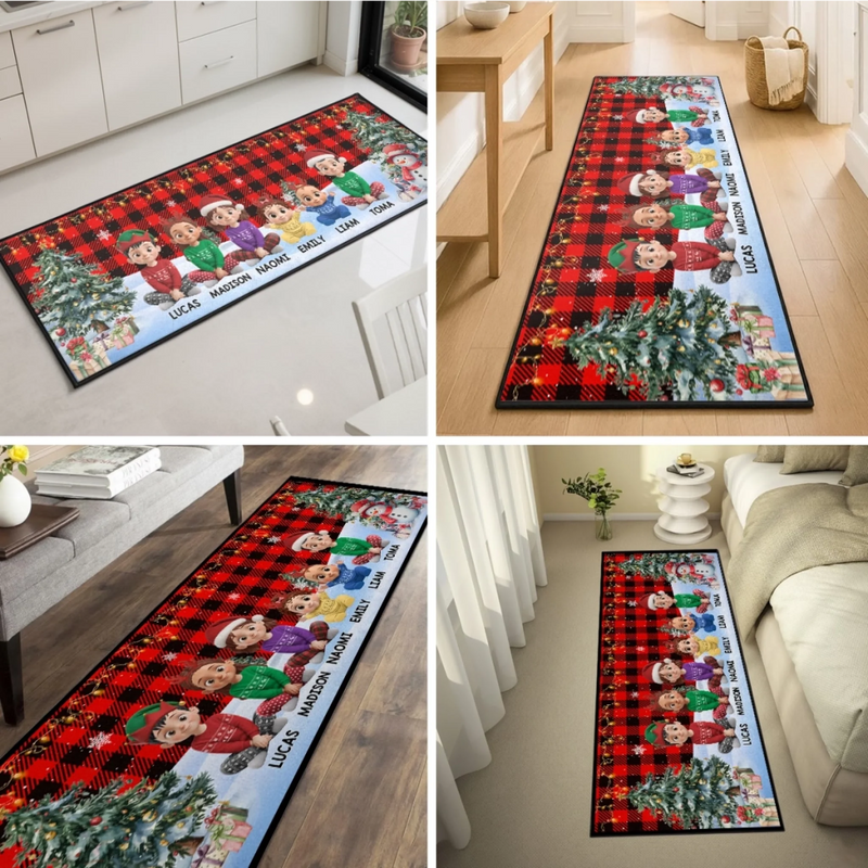 Custom Runner Rug - Personalized Christmas Birthday Gifts For Mom, Dad, Brother, Sister, Kids - Love Warms Our Winter Nights