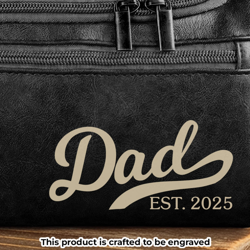 Custom Engraved Leather Toiletry Bag - Personalized Birthday Gifts For Dad, Grandpa - Strong Roots Gentle Hearts
