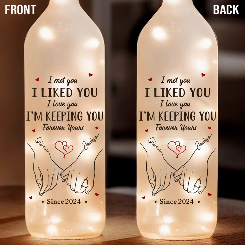With You, I Can Be Myself - Couple Personalized Custom Bottle Lamp - Gift For Husband Wife, Anniversary