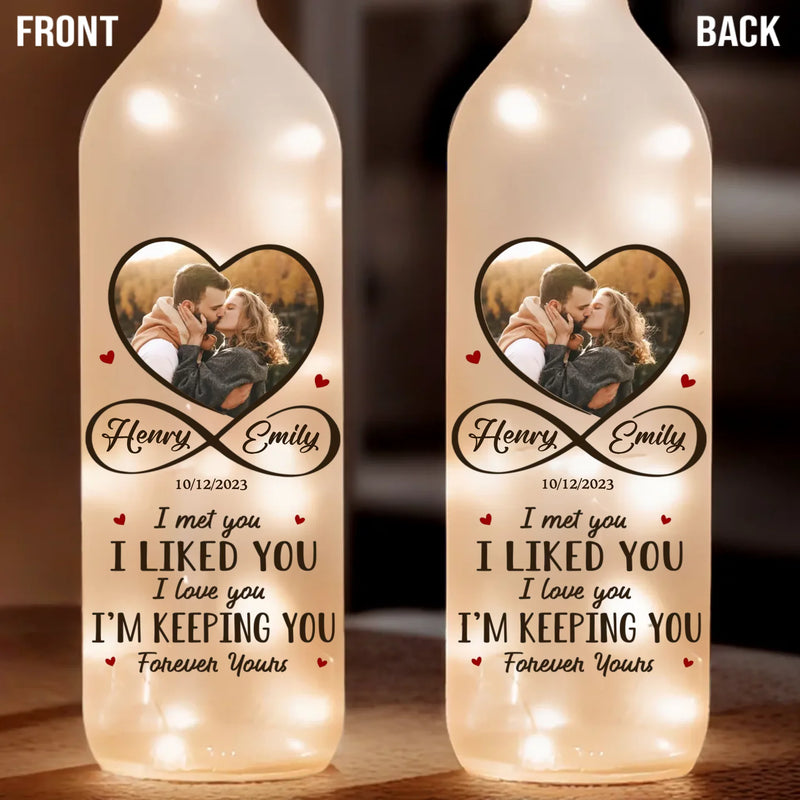 Custom Photo Every Moment Spent With You Is A Treasure - Couple Personalized Custom Bottle Lamp - Gift For Husband Wife, Anniversary