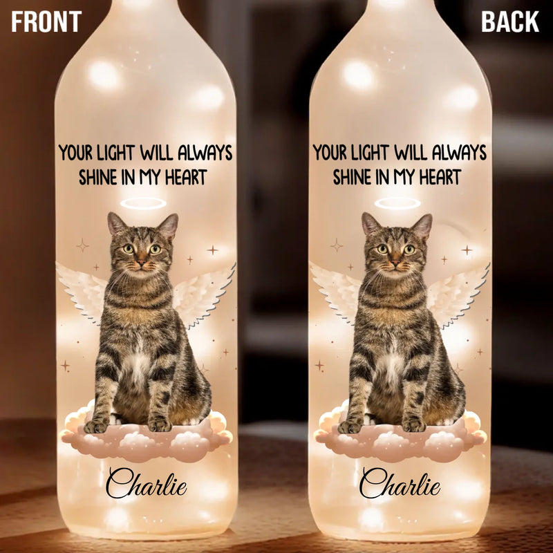 Custom Photo Gone From My Life, But Never From My Heart - Memorial Personalized Custom Bottle Lamp - Sympathy Gift For Pet Owners, Pet Lovers