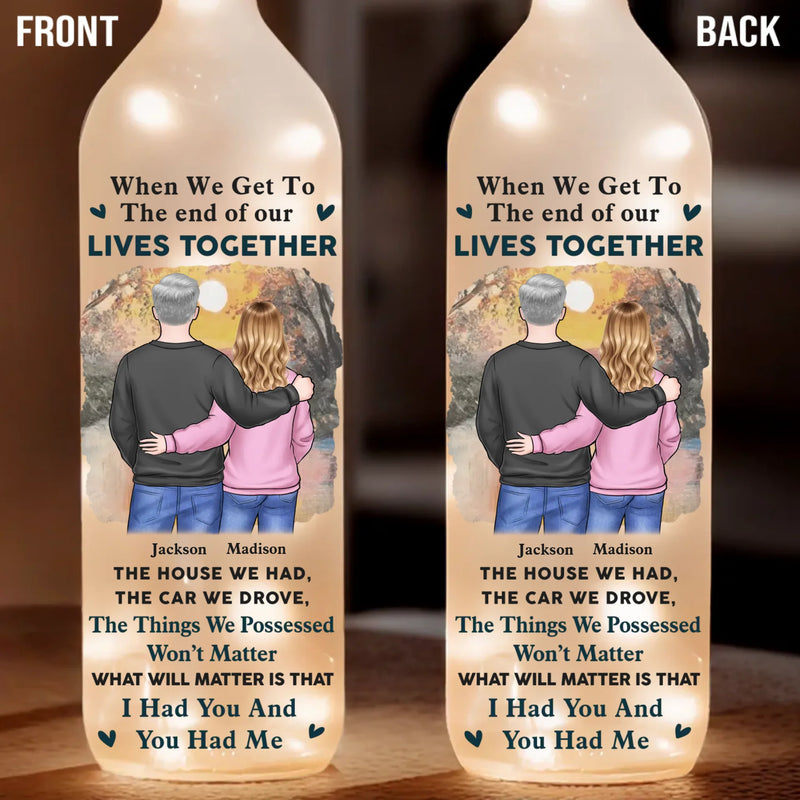 I Fall In Love With You More And More Each Day - Couple Personalized Custom Bottle Lamp - Gift For Husband Wife, Anniversary
