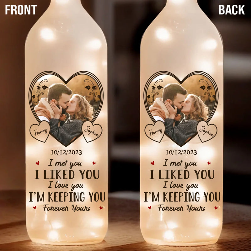 Custom Photo Forever Is Just The Beginning With You - Couple Personalized Custom Bottle Lamp - Gift For Husband Wife, Anniversary