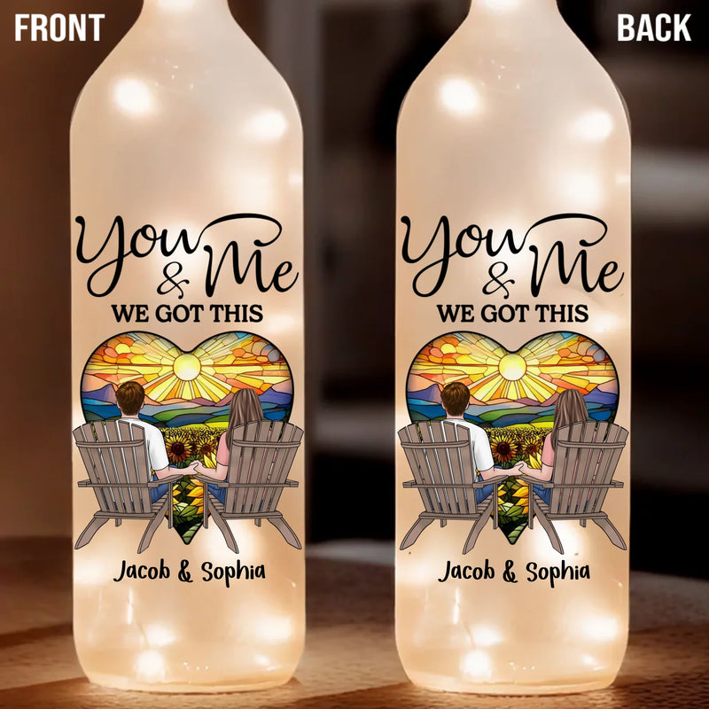 You Are My Heartbeat - Couple Personalized Custom Bottle Lamp - Gift For Husband Wife, Anniversary