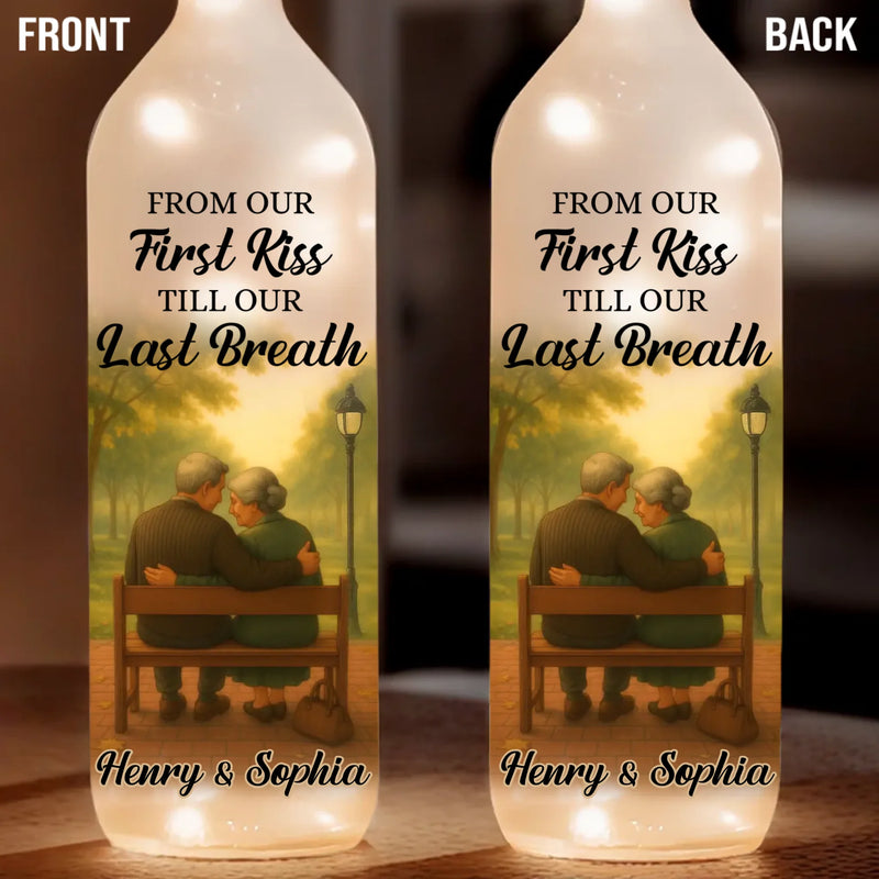 Custom Bottle Lamp - Personalized Anniversary Wedding Gifts For Husband And Wife, Him And Her - Together Through Every Final Breath