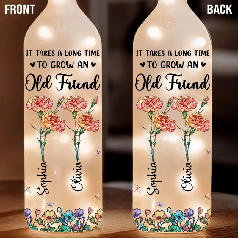 Custom Bottle Lamp - Personalized Best Friend Birthday Gifts For Women, Besties, Sisters, BFF - Timeless Friendship Glow