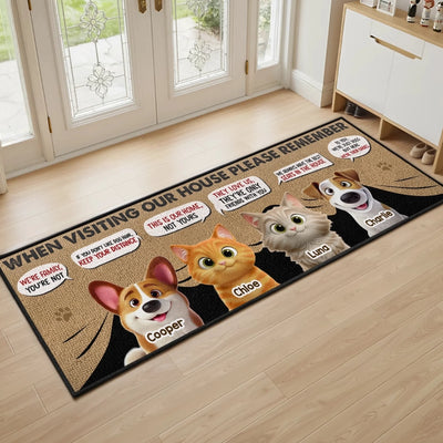 Custom Runner Rug - Personalized Christmas Birthday Gifts For Dog Cat Lovers, Dog Dad And Mom, Cat Owners - Welcome To Our Pawfect Mess