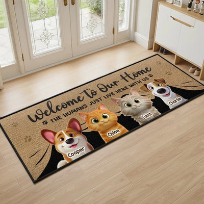 Custom Runner Rug - Personalized Christmas Birthday Gifts For Dog Cat Lovers, Dog Dad And Mom, Cat Owners - The Real Bosses Live Here