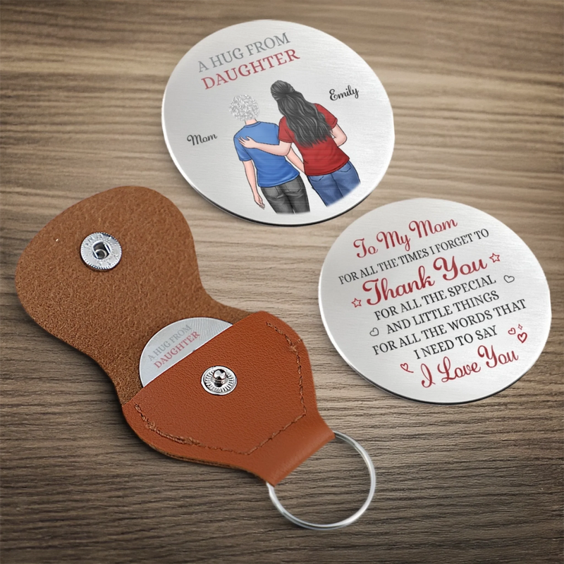 Custom Pocket Hug - Personalized Birthday Gifts For Mom, Dad - Love Fits In Here