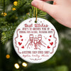 Custom Ceramic Ornament - Personalized Best Friend Christmas Birthday Gifts For Women, Besties, Sisters, BFF - No Bad Vibes Allowed