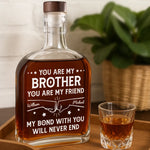 Custom Name Brother Gifts - Personalized Round Whiskey Bottle