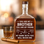 Custom Name Brother Gifts - Personalized Round Whiskey Bottle