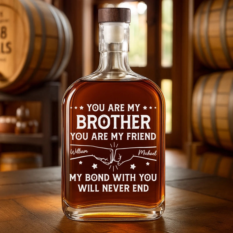 Custom Whiskey Bottle - Personalized Birthday Gifts For Brother, Sister, Best Friends - Adventures Shared From Day One
