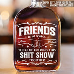Custom Name Brothers Alcohol Gifts - Personalized Round Whiskey Bottle