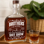 Custom Name Brothers Alcohol Gifts - Personalized Round Whiskey Bottle