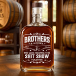 Custom Name Brothers Alcohol Gifts - Personalized Round Whiskey Bottle