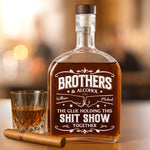 Custom Name Brothers Alcohol Gifts - Personalized Round Whiskey Bottle