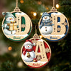 Custom Snowman Double Layer Wooden Ornament - Personalized Christmas Birthday Gifts For Mom, Dad, Brother, Sister, Kids - Where Love Feels Effortless
