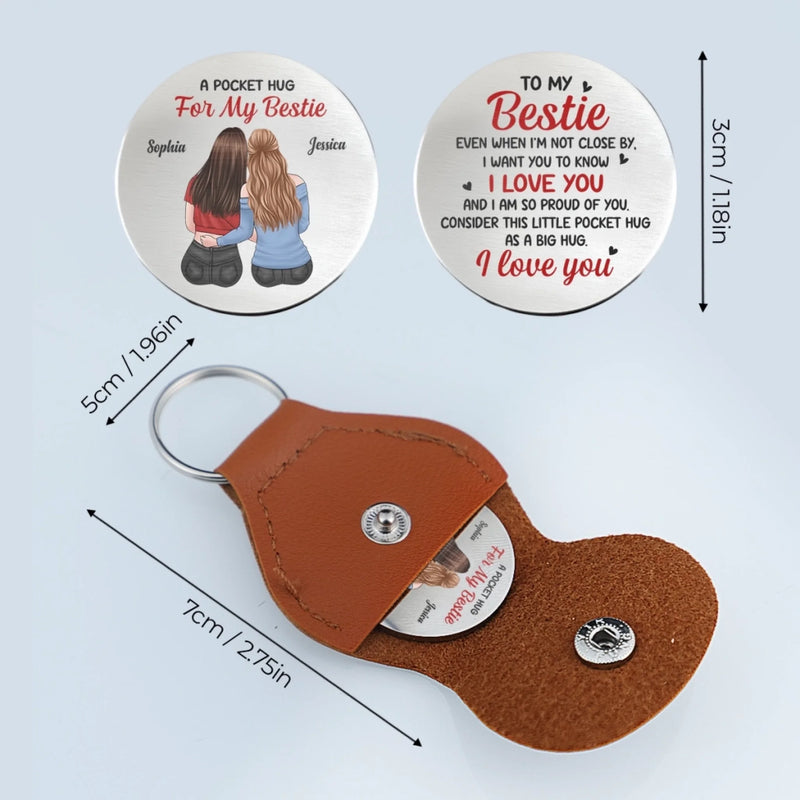 Custom Pocket Hug - Personalized Best Friend Birthday Gifts For Women, Besties, Sisters, BFF - A Million Memories One Unbreakable Bond