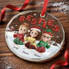 Custom Circle Glass Ornament - Personalized Best Friend Christmas Birthday Gifts For Women, Besties, Sisters, BFF - Good Energy Only