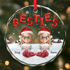 Custom Circle Glass Ornament - Personalized Best Friend Christmas Birthday Gifts For Women, Besties, Sisters, BFF - Good Energy Only