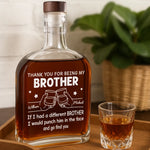 Custom Whiskey Bottle - Personalized Birthday Gifts For Brother, Sister, Best Friends - Same Roots Different Wings