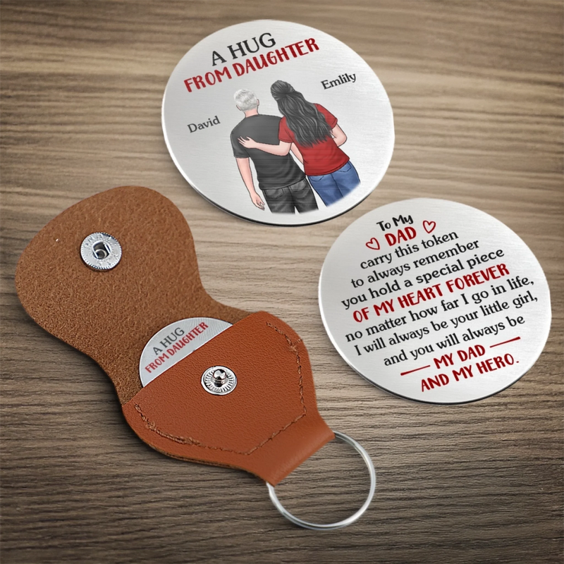 Custom Pocket Hug - Personalized Birthday Gifts For Mom, Dad, Daughter, Son - A Token Of Love, Sealed With A Hug