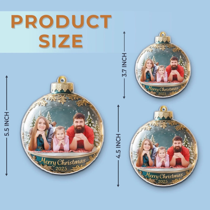 Custom Photo Acrylic Ornament - Personalized Christmas Birthday Gifts For Mom, Dad, Brother, Sister, Kids - Forever Our Favorite Season