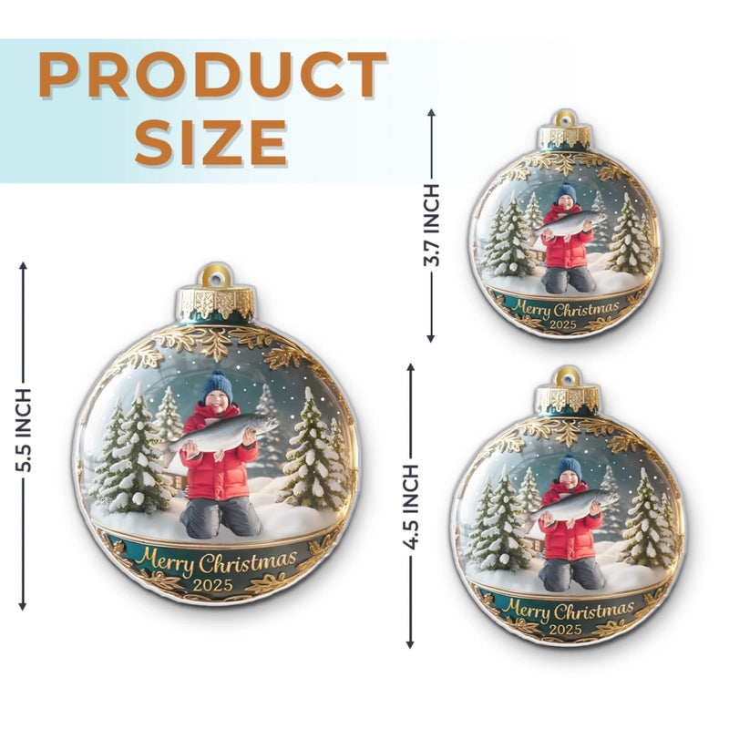 Custom Photo Acrylic Ornament - Personalized  Christmas Birthday Fishing Gifts For Fisherman - Santa’s Favorite Fisherman