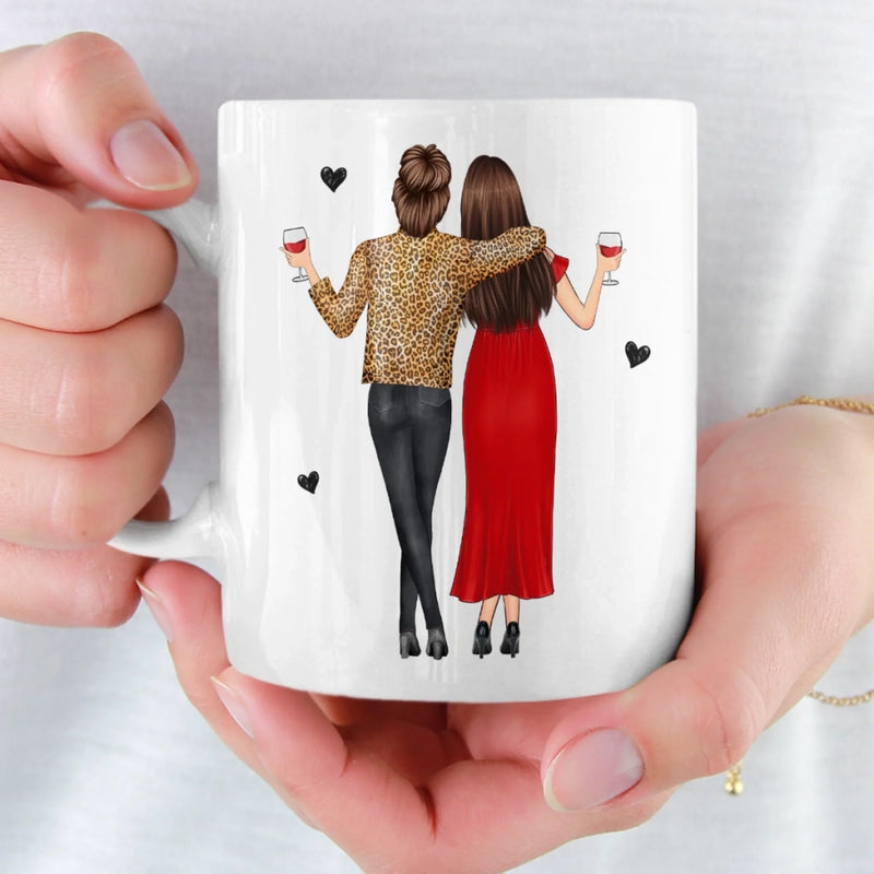 Custom Mug - Personalized Best Friend Birthday Gifts For Women, Besties, Sisters, BFF - Laugh In The Same Language