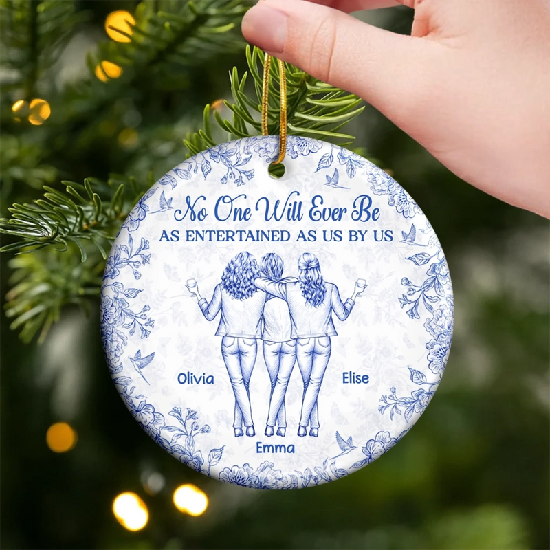 Custom Ceramic Ornament - Personalized Best Friend Christmas Birthday Gifts For Women, Besties, Sisters, BFF - You Make My Days Glow
