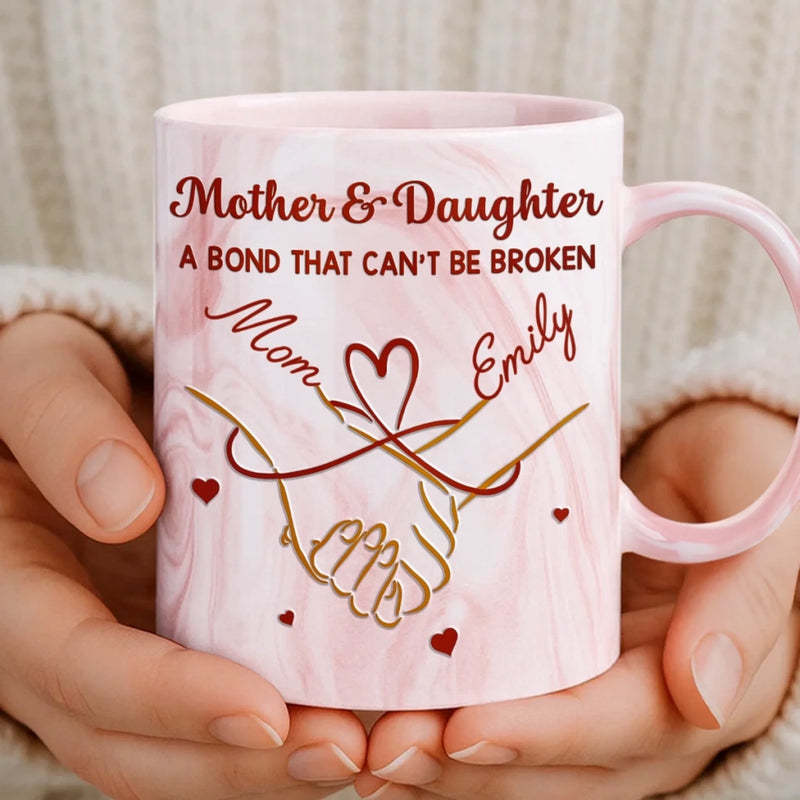 Custom 11oz Pink Marble Mug - Personalized Birthday Gifts For Mom, Daughter - You Are My Joy