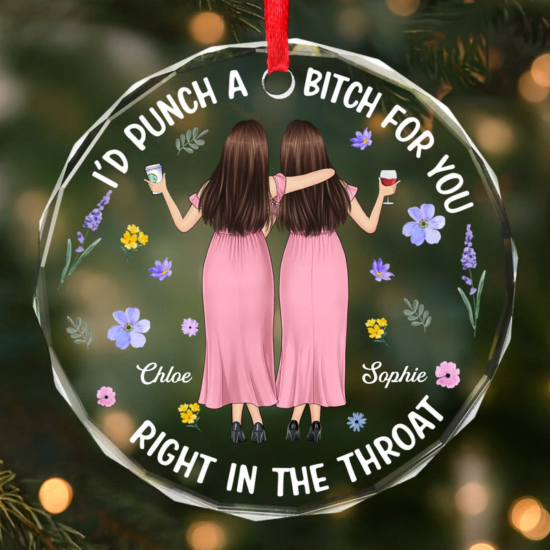 Custom Circle Glass Ornament - Personalized Best Friend Christmas Birthday Gifts For Women, Besties, Sisters, BFF - Found My Kind Of Crazy