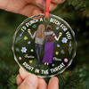 Custom Circle Glass Ornament - Personalized Best Friend Christmas Birthday Gifts For Women, Besties, Sisters, BFF - Found My Kind Of Crazy