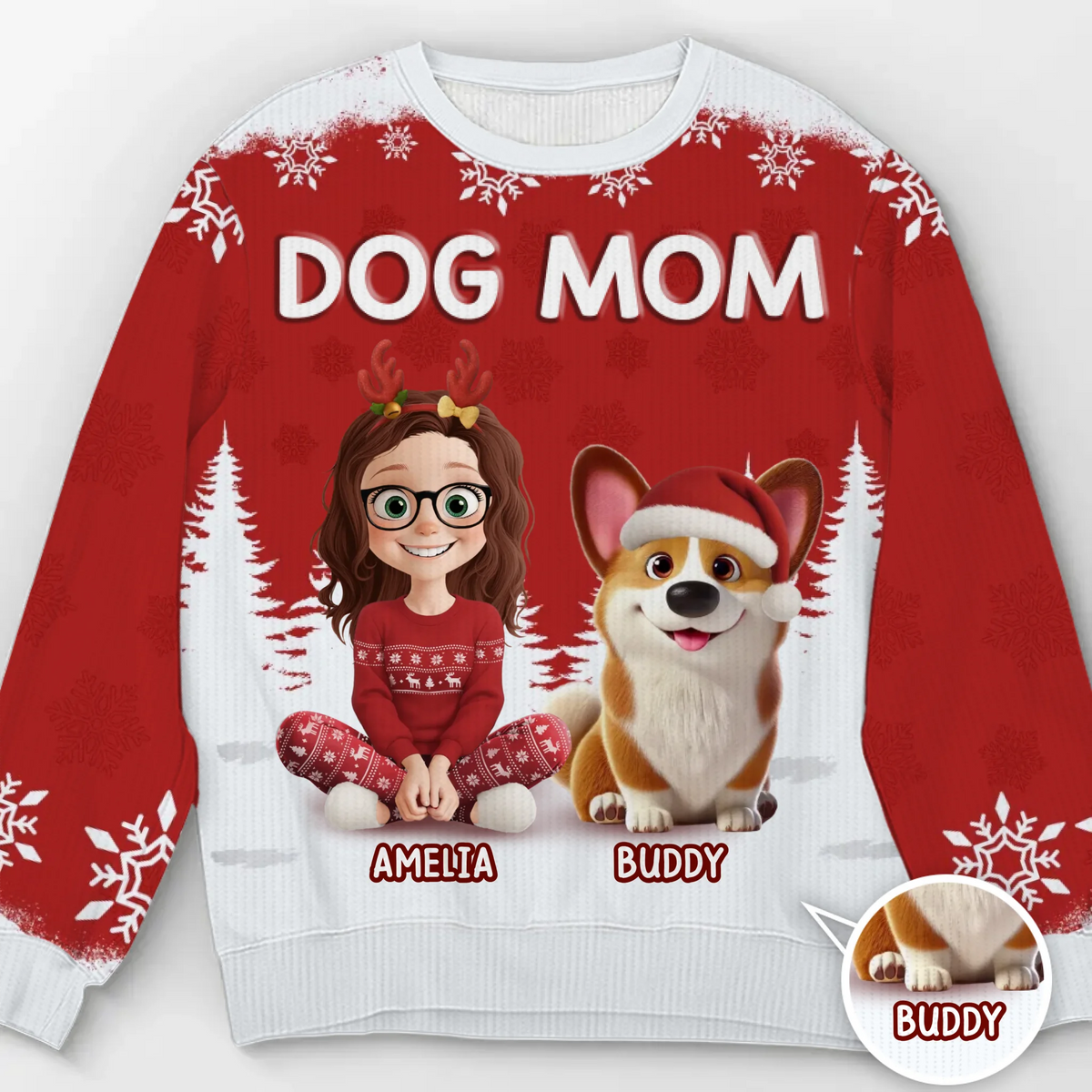 Custom Unisex Ugly Sweatshirt - Personalized  Christmas Birthday Gifts For Dog Lovers, Dog Dad And Mom - Furry Love Looks Good On Me