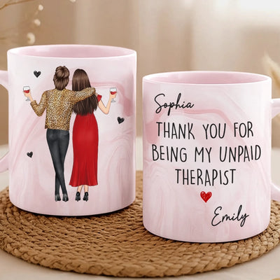 Custom 11oz Pink Marble Mug - Personalized Best Friend Birthday Gifts For Women, Besties, Sisters, BFF - Pink Vibes Only