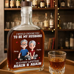 Custom Whiskey Bottle - Personalized Anniversary Christmas Wedding Gifts For Husband And Wife, Him And Her, Wine, Bourbon, Whiskey Lovers - Every Lifetime Leads Me Back To You