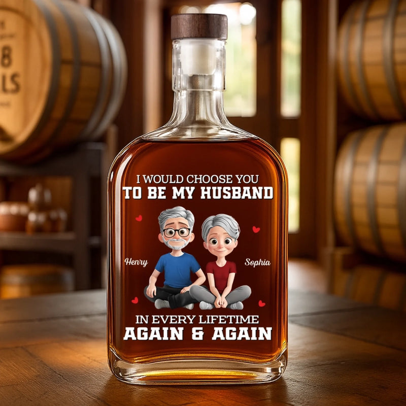 Custom Whiskey Bottle - Personalized Anniversary Christmas Wedding Gifts For Husband And Wife, Him And Her, Wine, Bourbon, Whiskey Lovers - Every Lifetime Leads Me Back To You