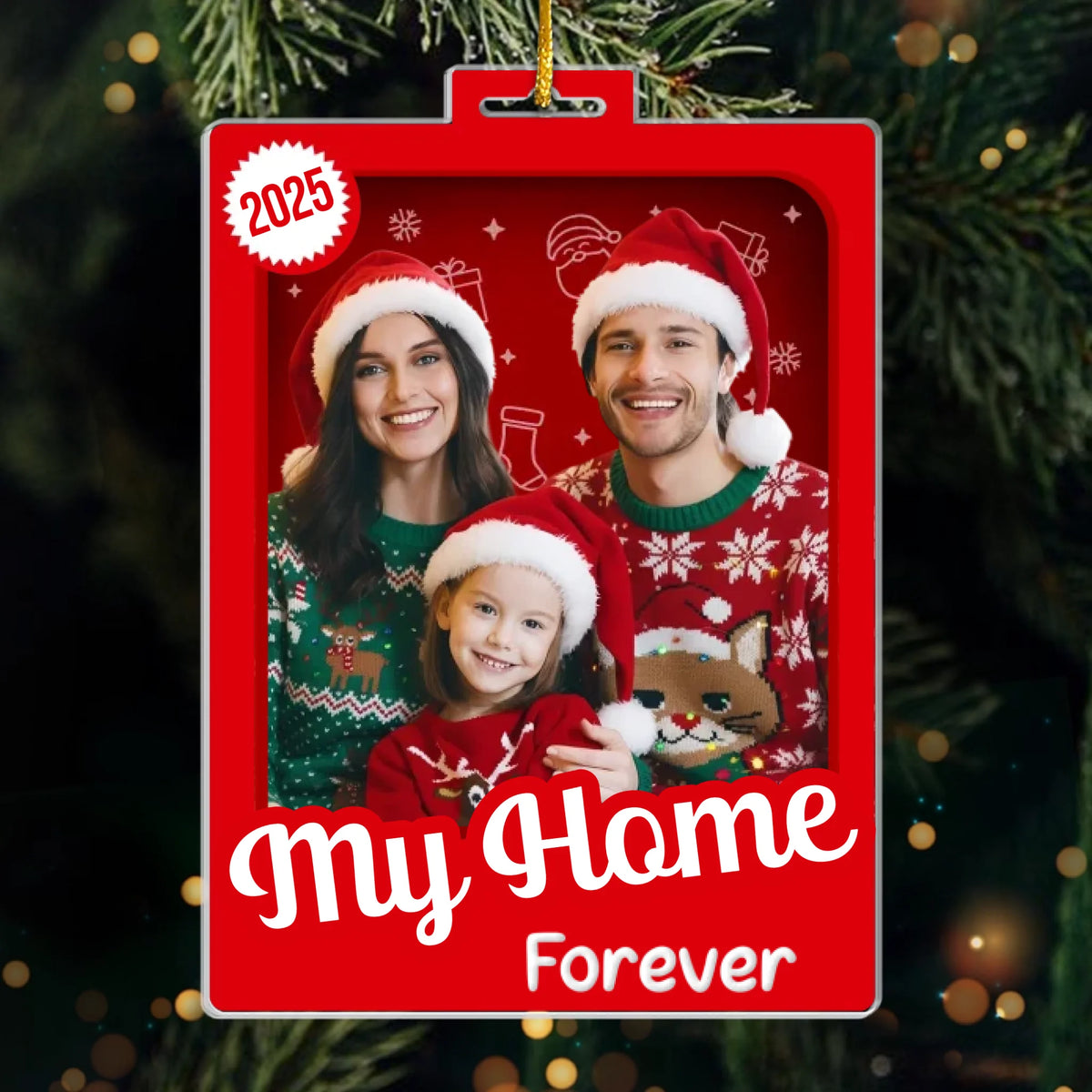 Custom Photo Toy Box Acrylic Ornament - Personalized Christmas Birthday Gifts For Mom, Dad, Brother, Sister, Kids - Love Looks Like This