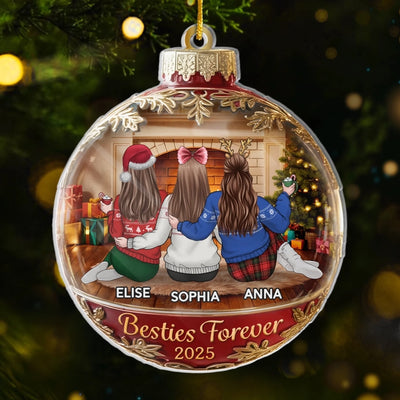 Custom Acrylic Ornament - Personalized Best Friend Christmas Birthday Gifts For Women, Besties, Sisters, BFF - More Laughs Less Drama
