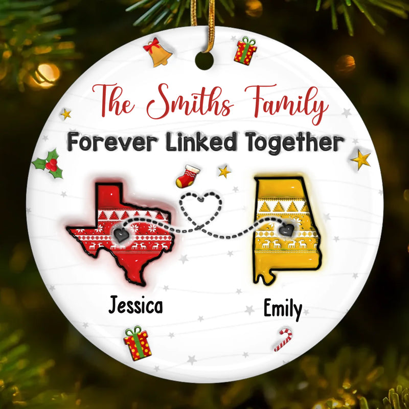 Custom Long Distance Ceramic Ornament - Personalized Christmas Birthday Gifts For Mom, Dad, Brother, Sister, Kids - From My Heart To Yours