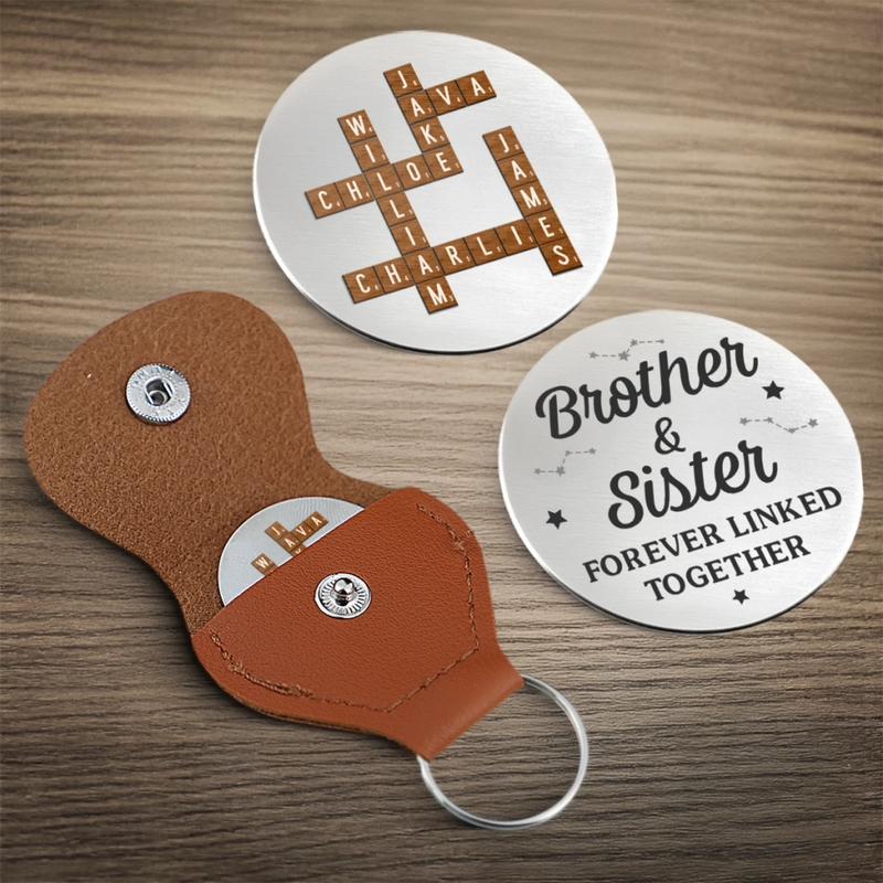 Custom Scrabble Pocket Hug - Personalized Birthday Gifts For Brother, Sister - Forever Linked Together