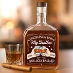 Custom Whiskey Bottle - Personalized Birthday Gifts For Brother, Sister, Best Friends - Different Paths Same Heart