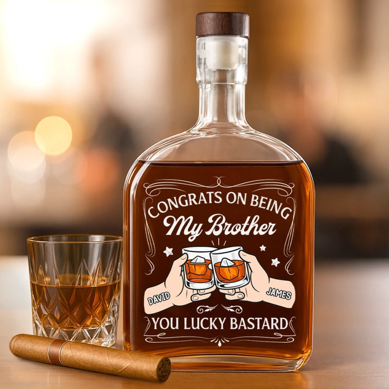 Custom Whiskey Bottle - Personalized Birthday Gifts For Brother, Sister, Best Friends - Different Paths Same Heart